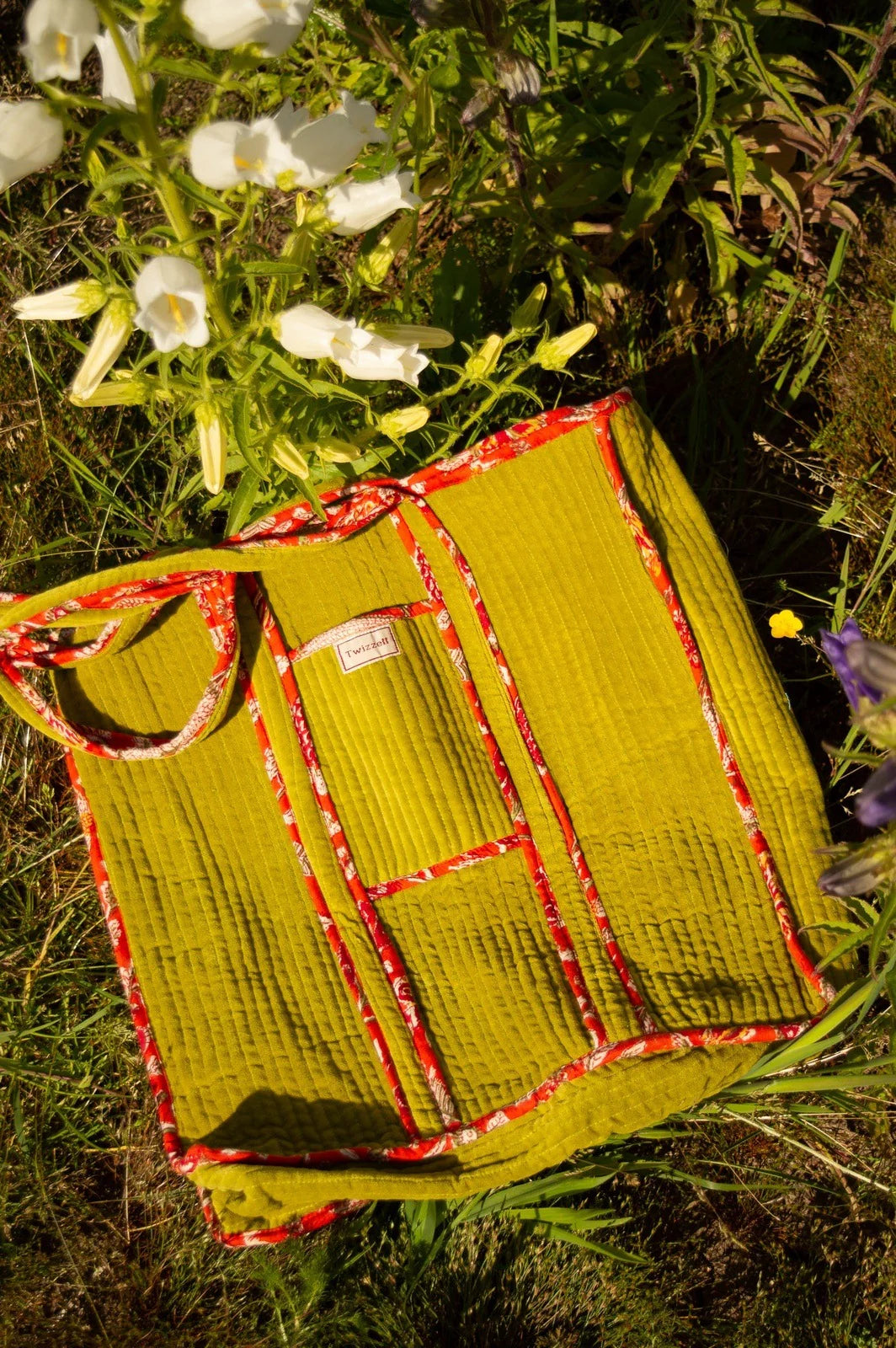 Green Reversible Indian Block Print Bag
