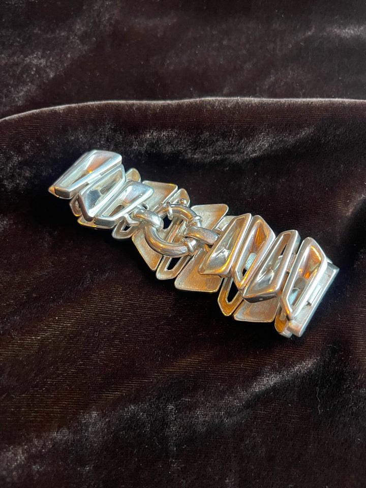 Hallmarked Silver Abstract Bracelet