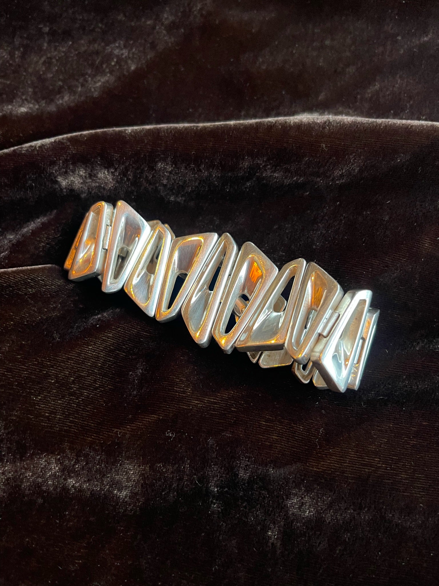 Hallmarked Silver Abstract Bracelet