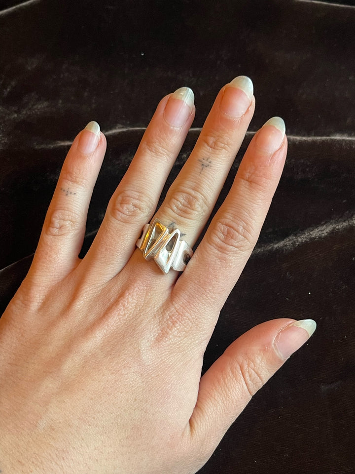 Hallmarked Silver Abstract Ring