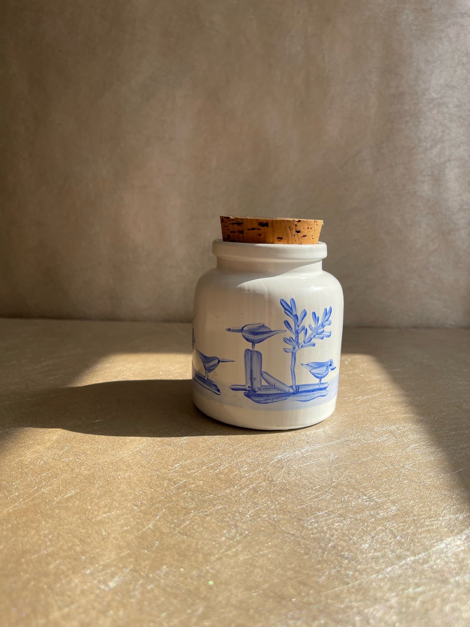 Hand Painted Riverside Corked Jar