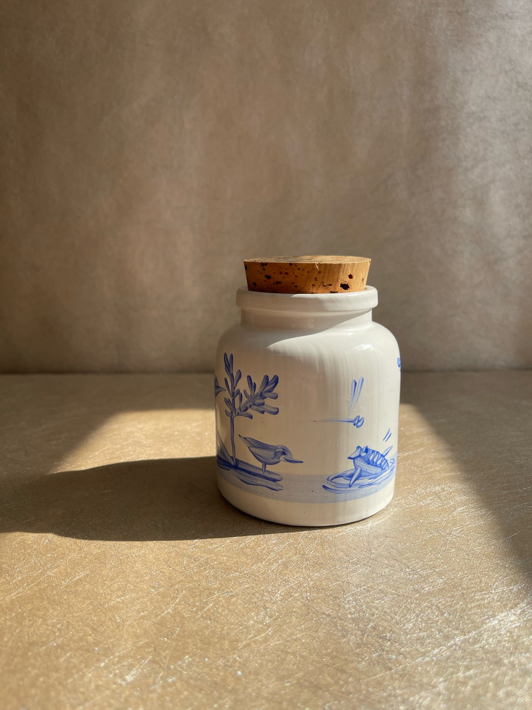 Hand Painted Riverside Corked Jar