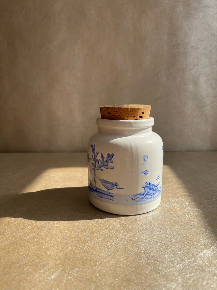 Hand Painted Riverside Corked Jar