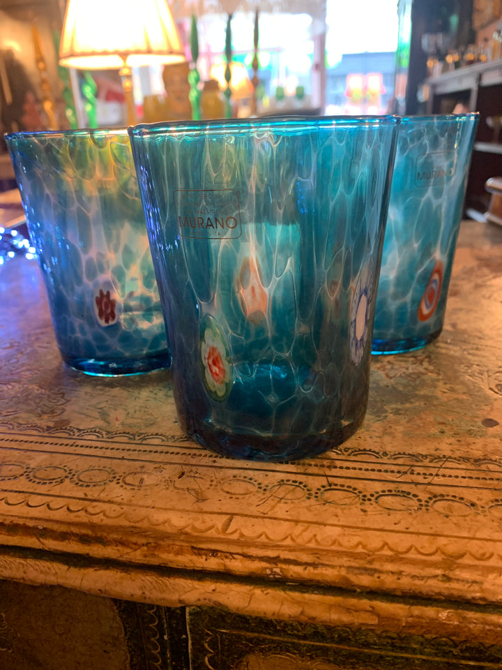 Large Murano Water Tumbler AQUA