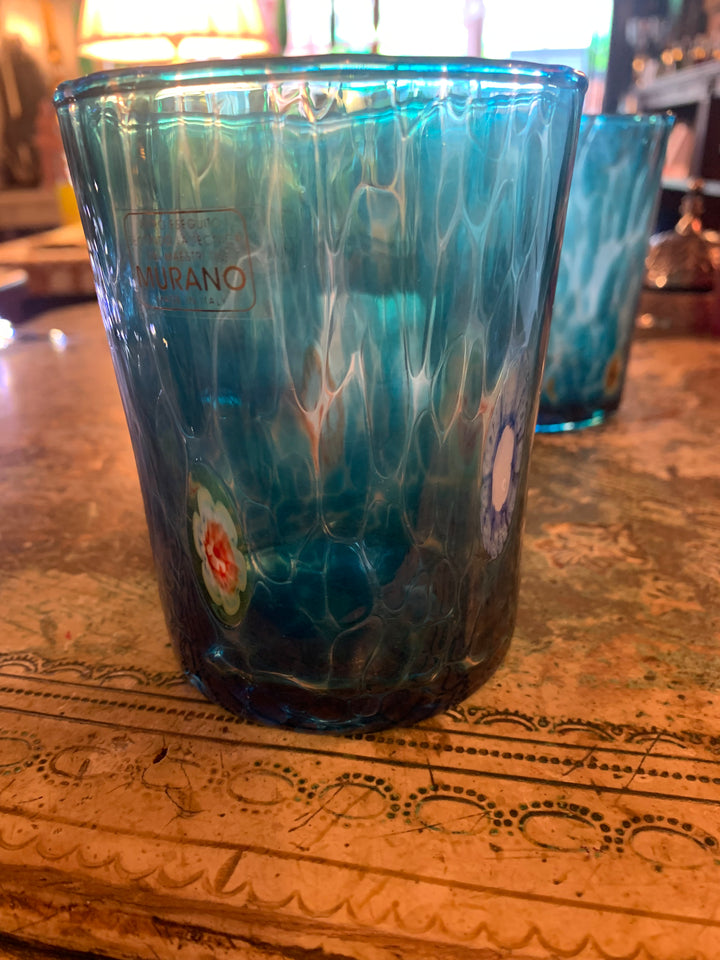 Large Murano Water Tumbler AQUA
