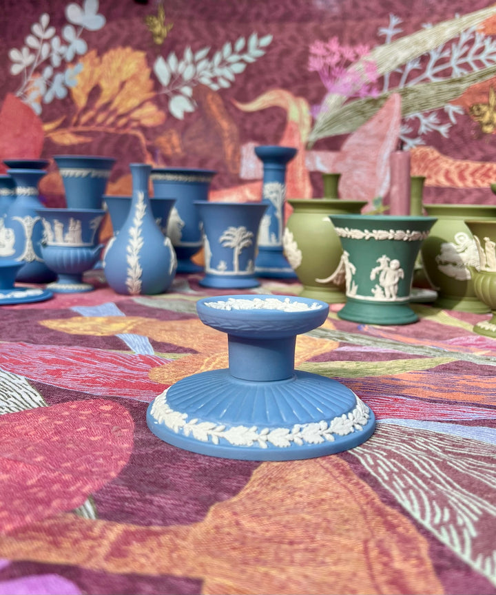 Wedgewood Blue Jasperware Candlestick