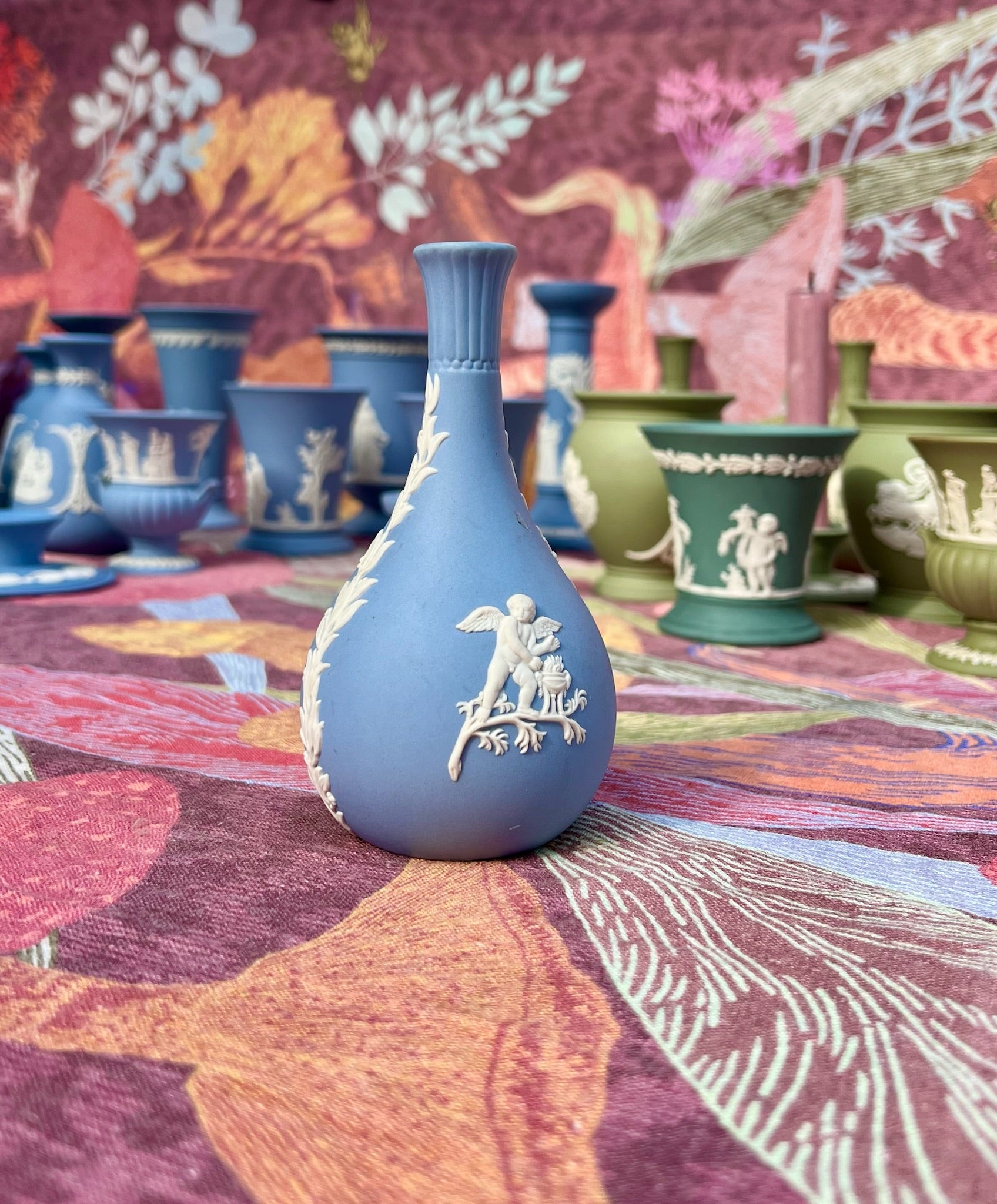 Wedgewood Blue Jasperware Bud Vase