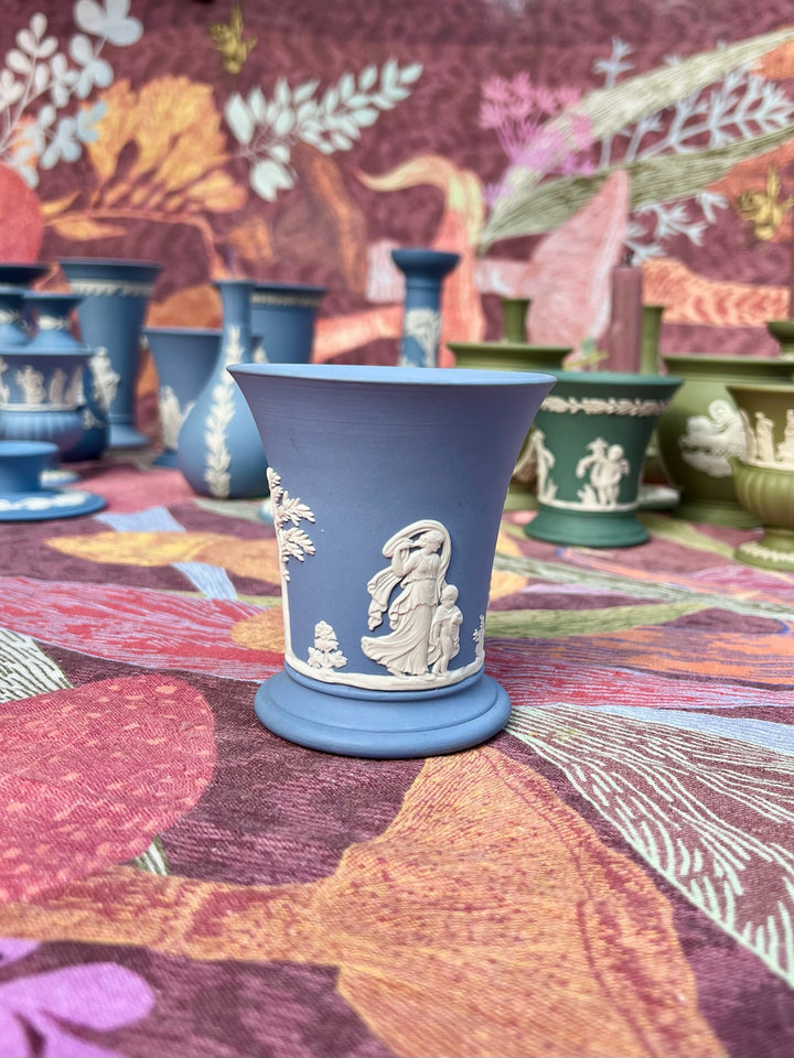 Wedgewood Blue Jasperware Cylinder Vase