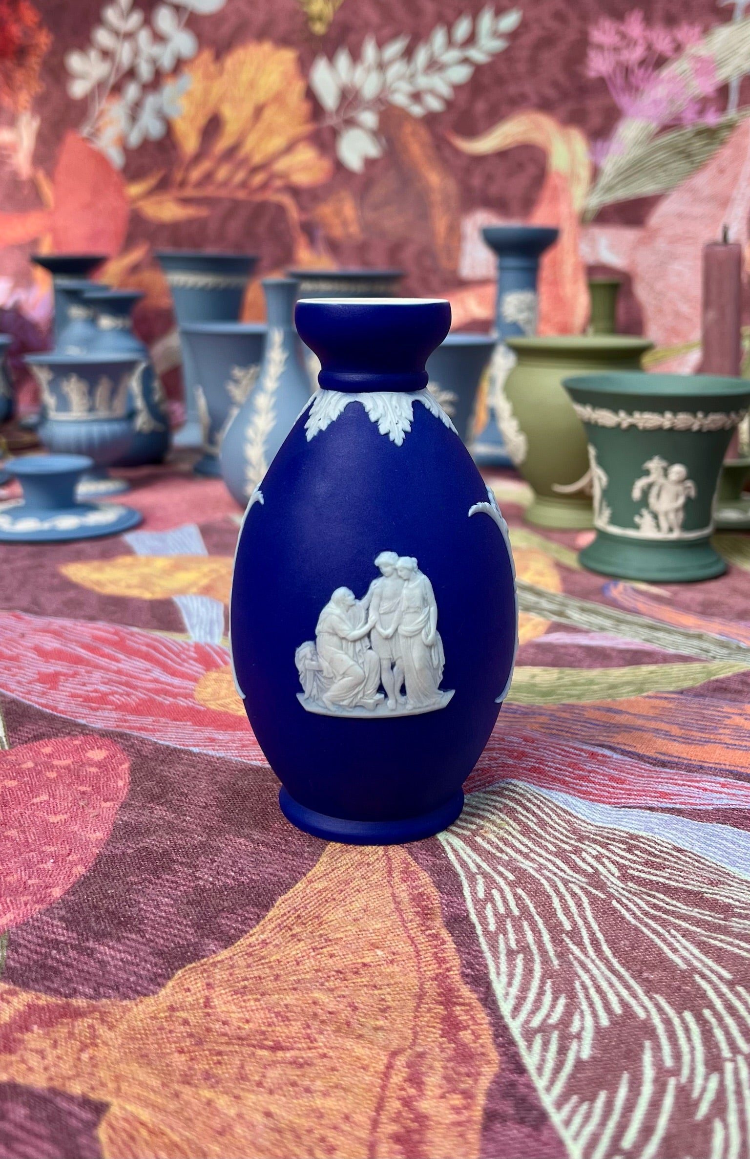 Wedgewood Portland Blue Jasperware Bulb Vase
