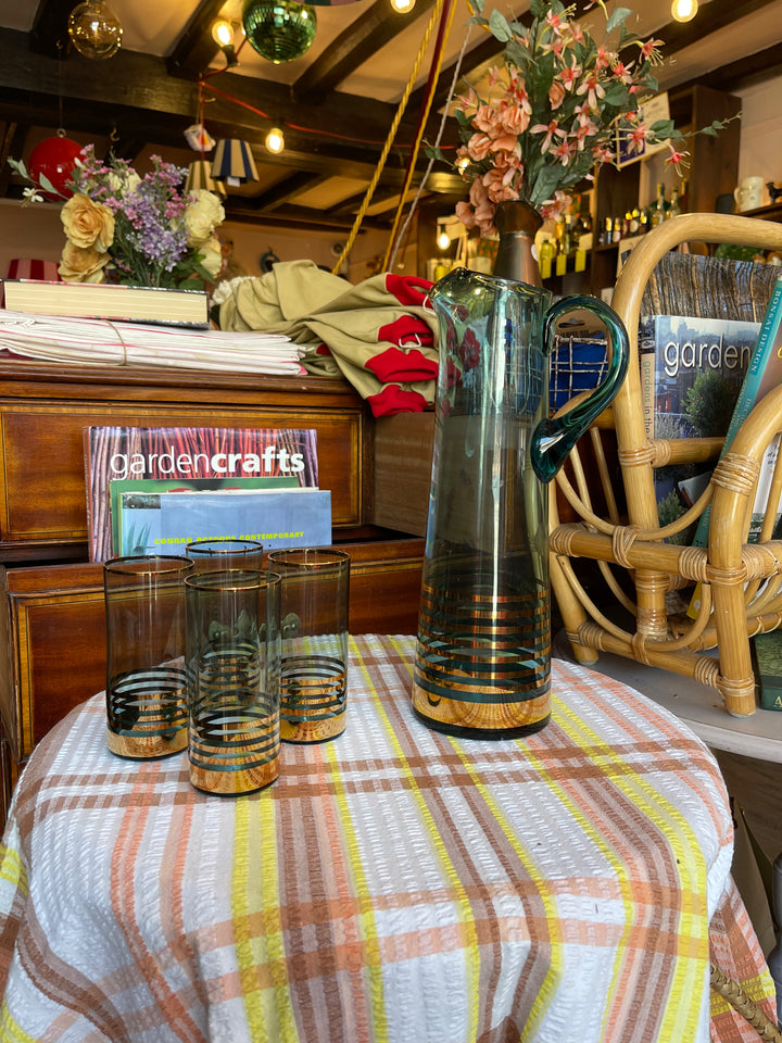 Turquoise &amp; Gold Beverage Set