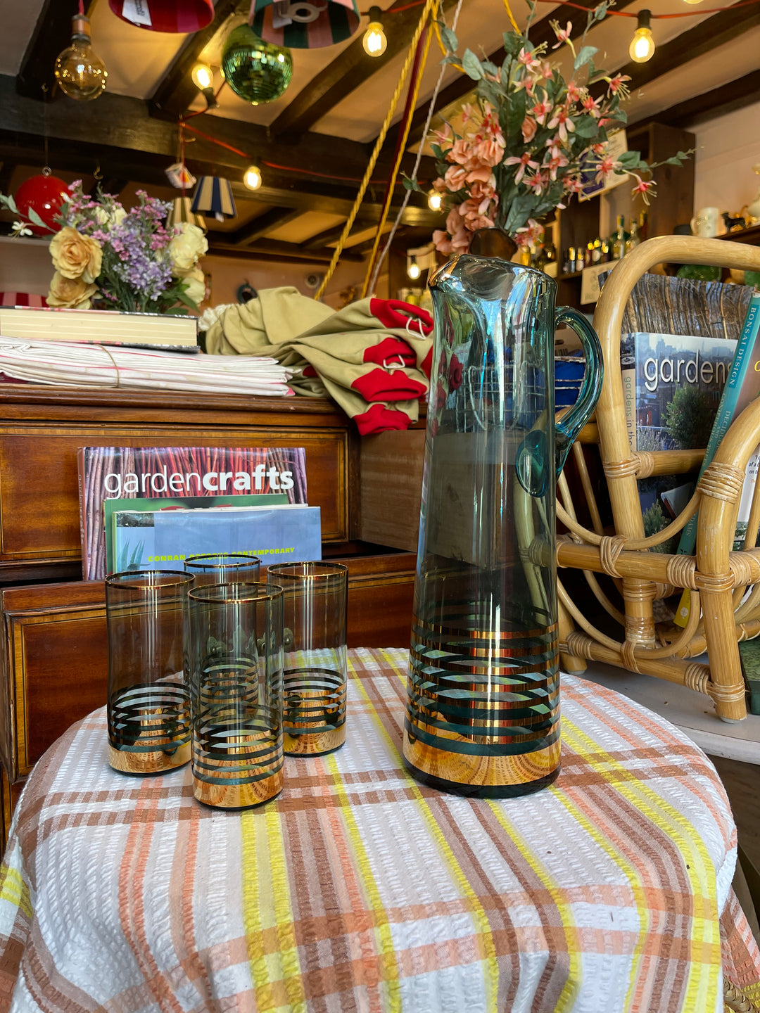 Turquoise &amp; Gold Beverage Set