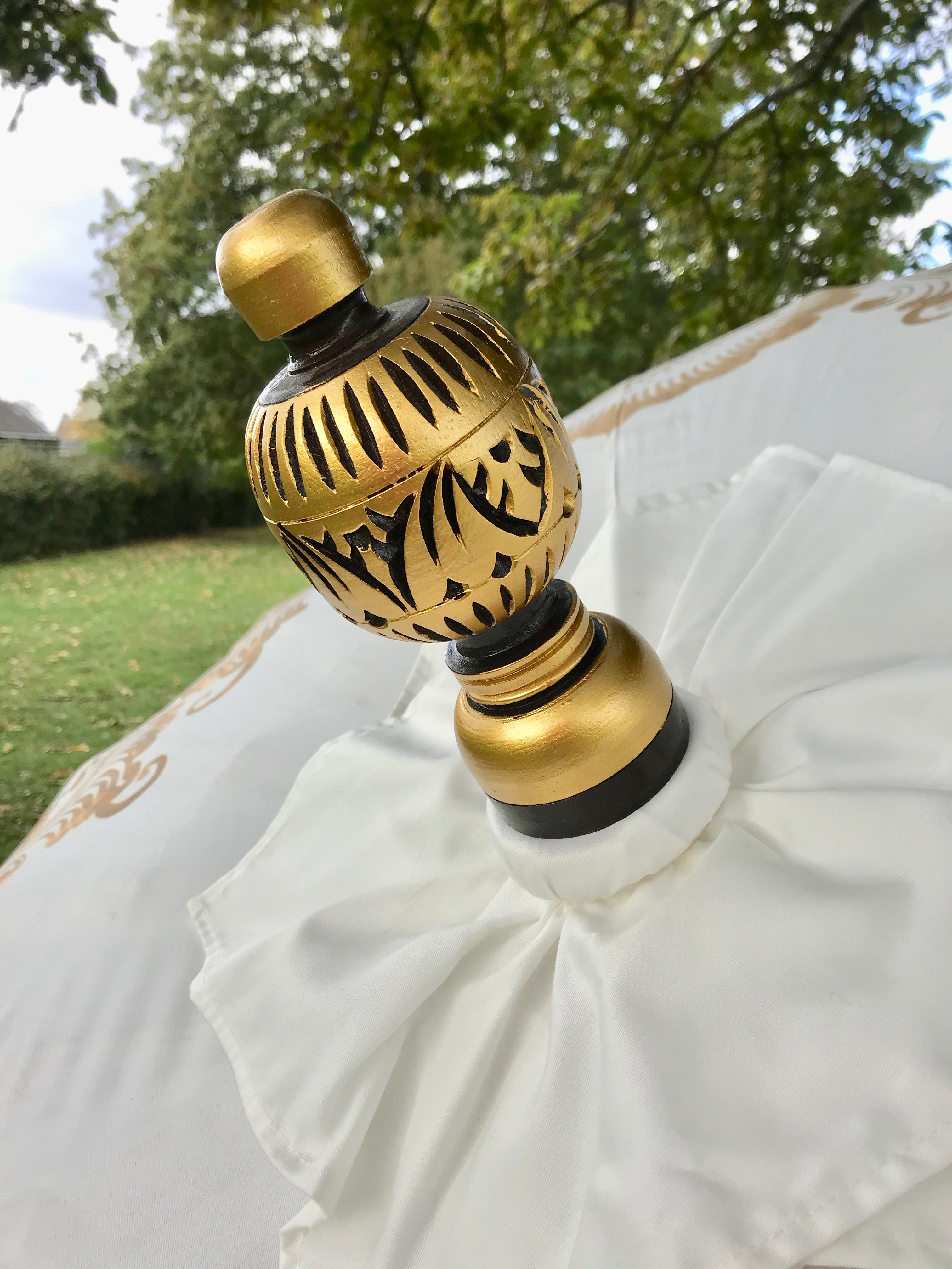 White & Gold Nirvana - Balinese Parasol