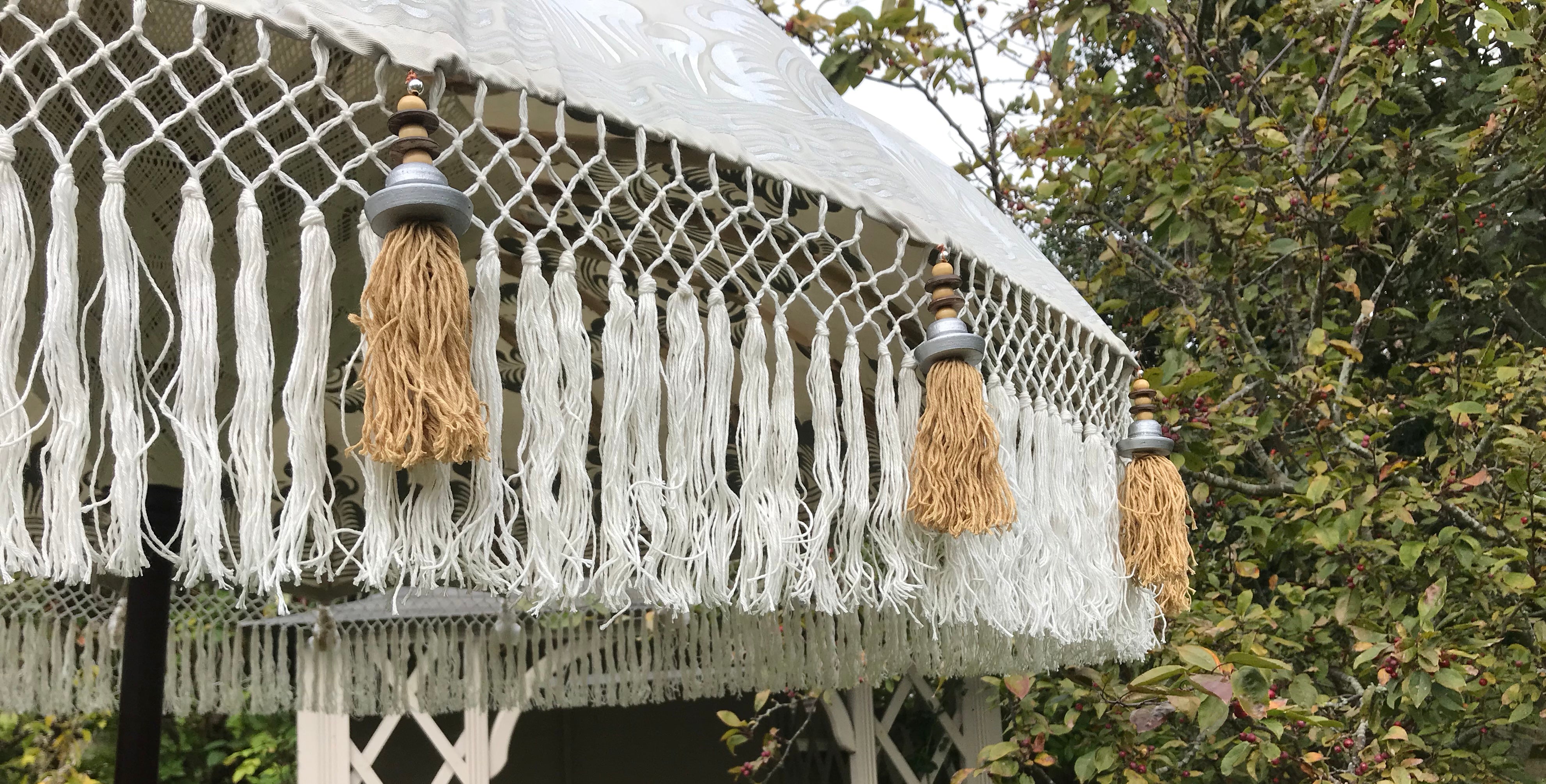 Taupe & Silver Nirvana - Balinese Parasol