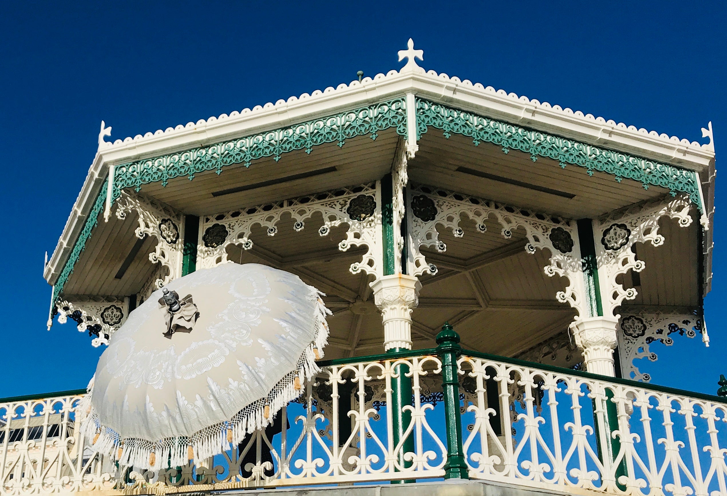 Taupe & Silver Nirvana - Balinese Parasol