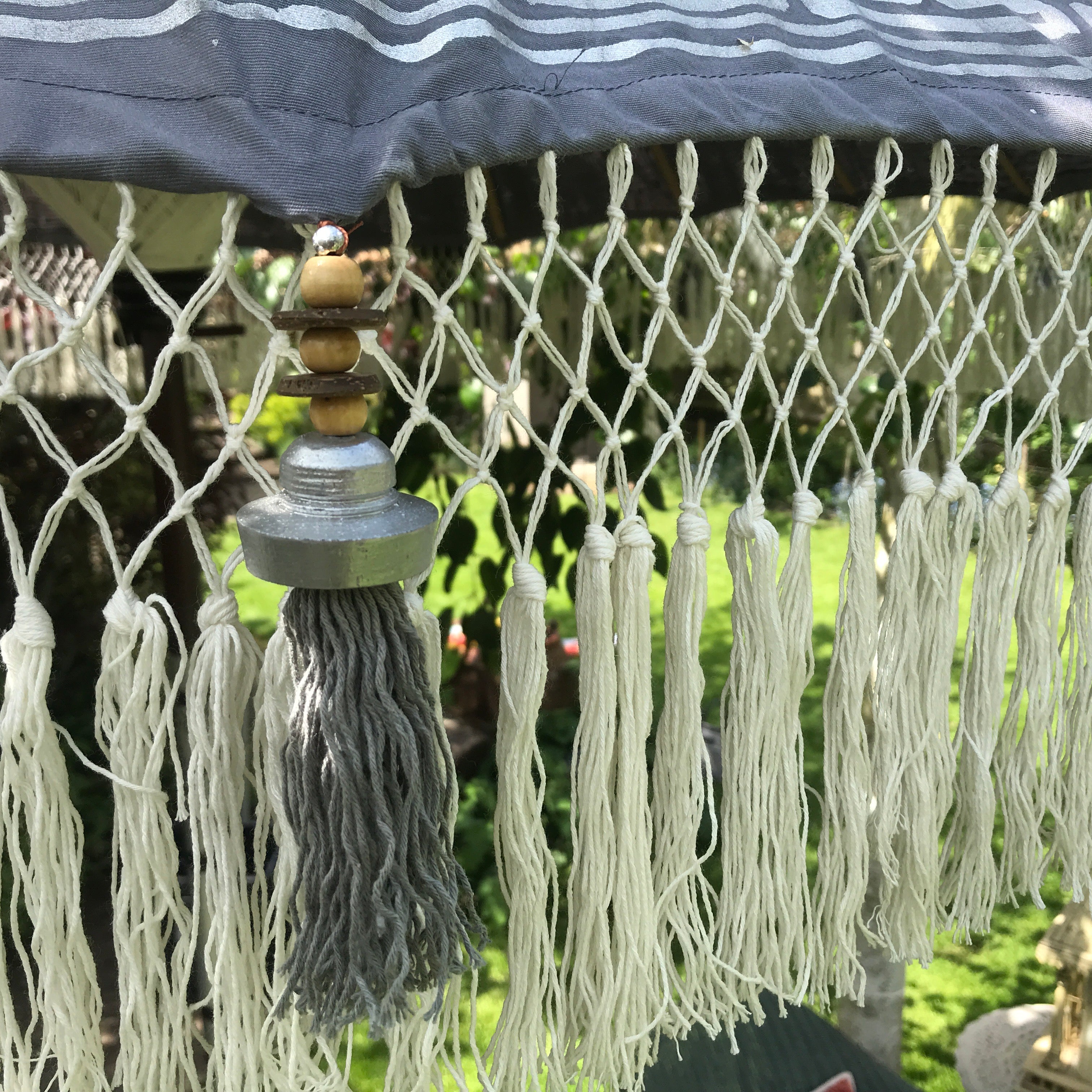 Grey, Ivory & Silver Nirvana - Balinese Parasol