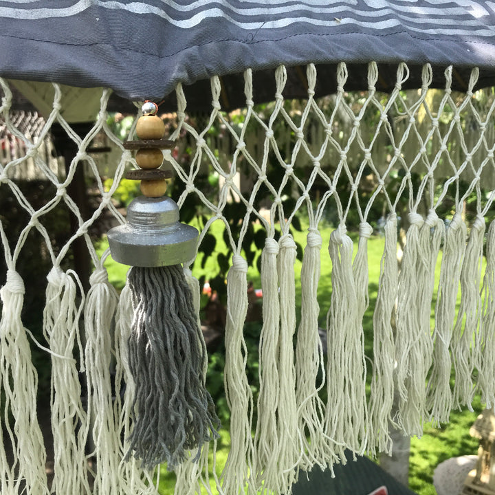 Grey, Ivory &amp; Silver Nirvana - Balinese Parasol