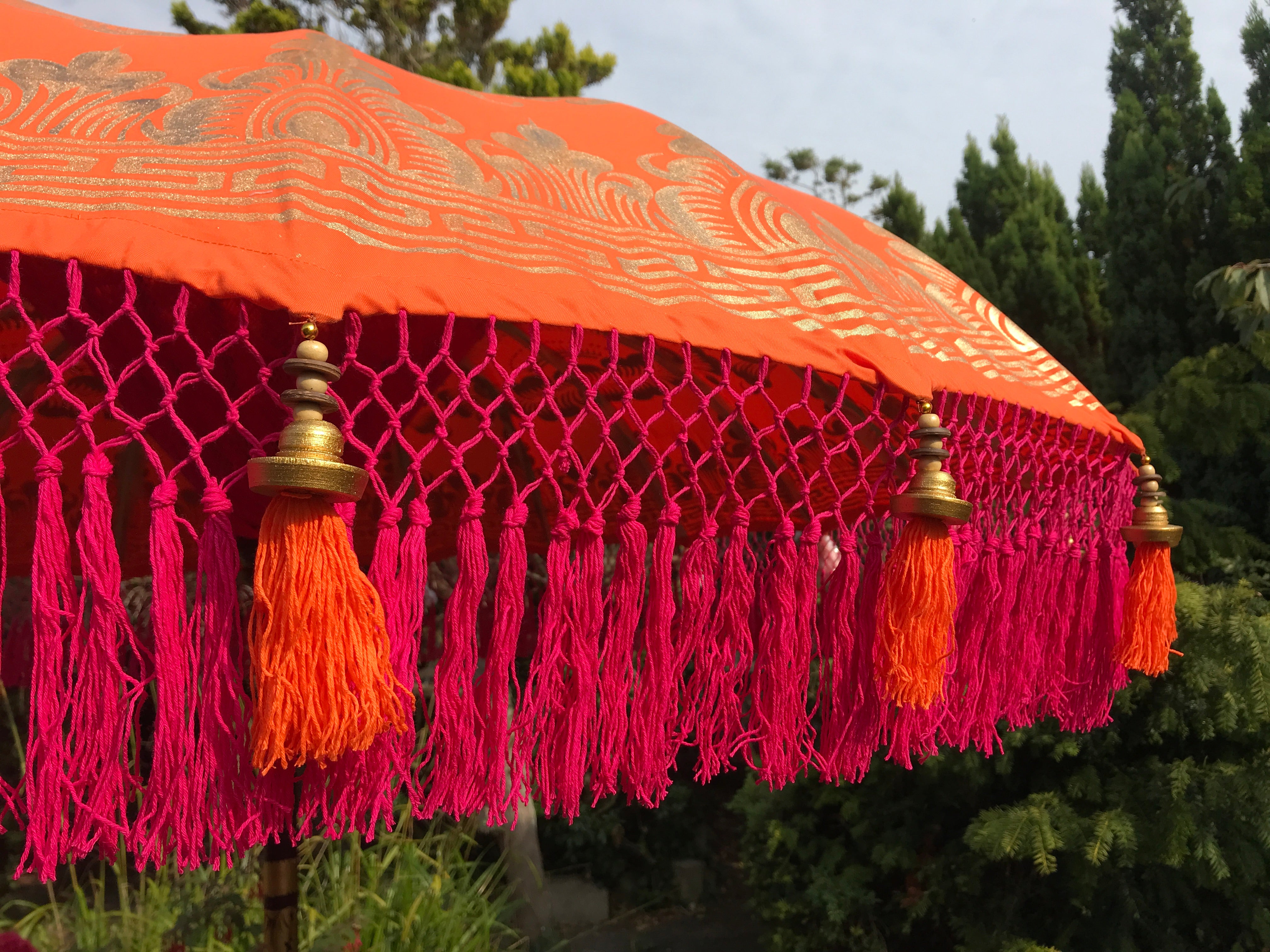 Orange, Pink & Gold Nirvana - Balinese Parasol