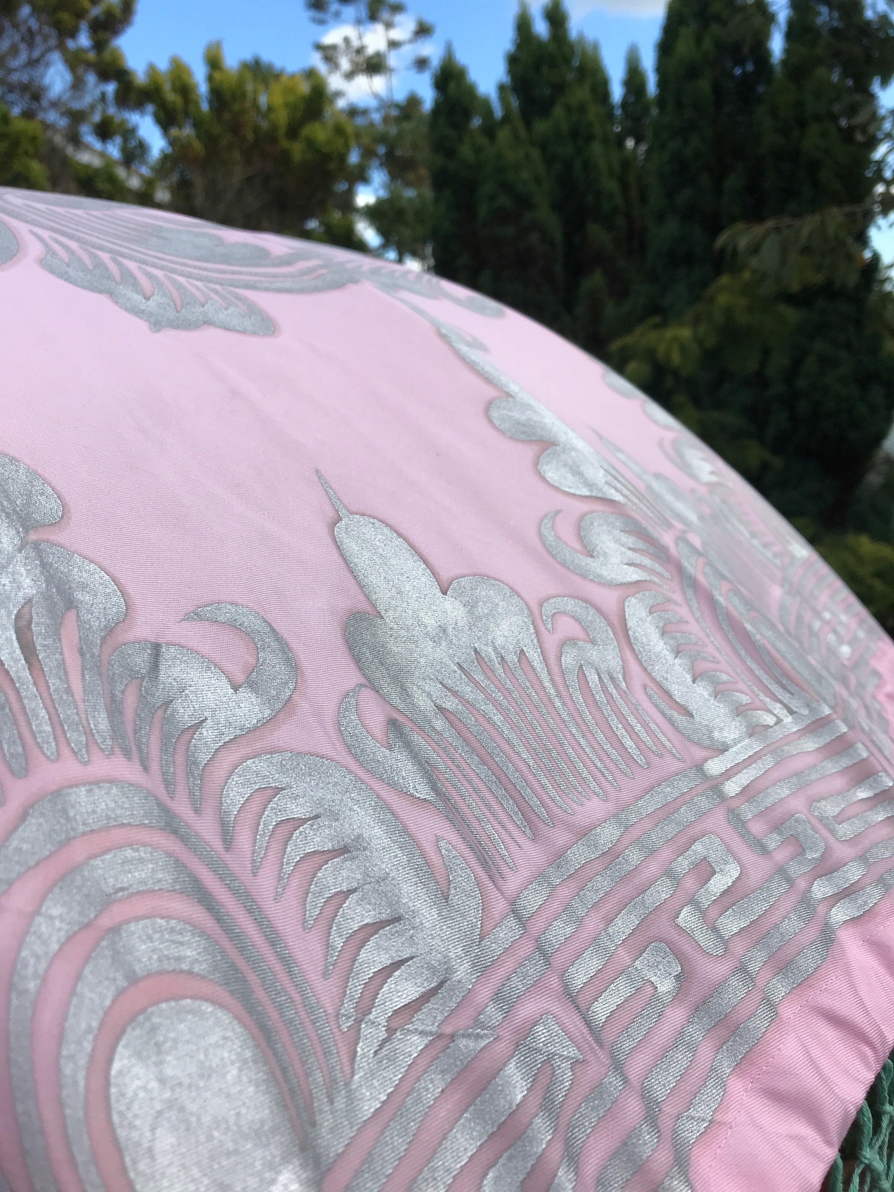 Pink, Teal & Silver Nirvana - Balinese Parasol