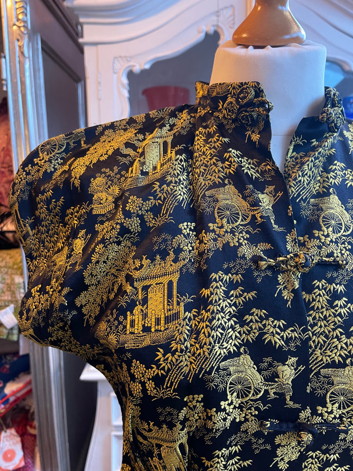 Vintage Chinns Gold &amp; Black Blouse
