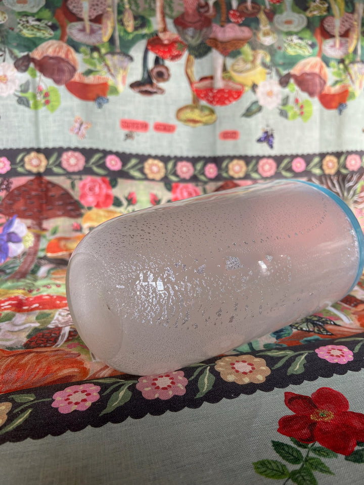 Hadeland Pulegoso Style Vase With Blue Rim