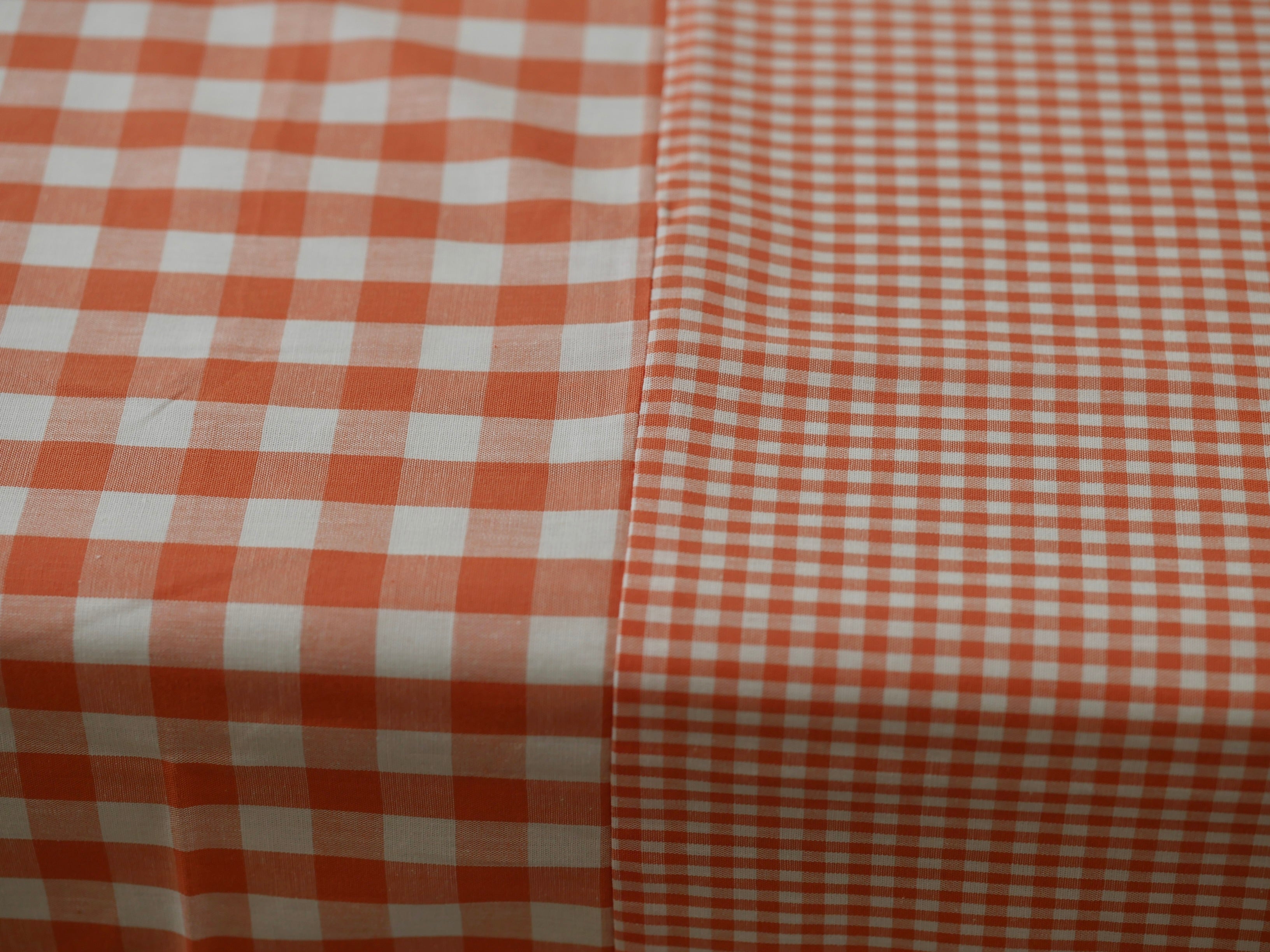 Patchwork Vichy Gingham Tablecloth - Orange