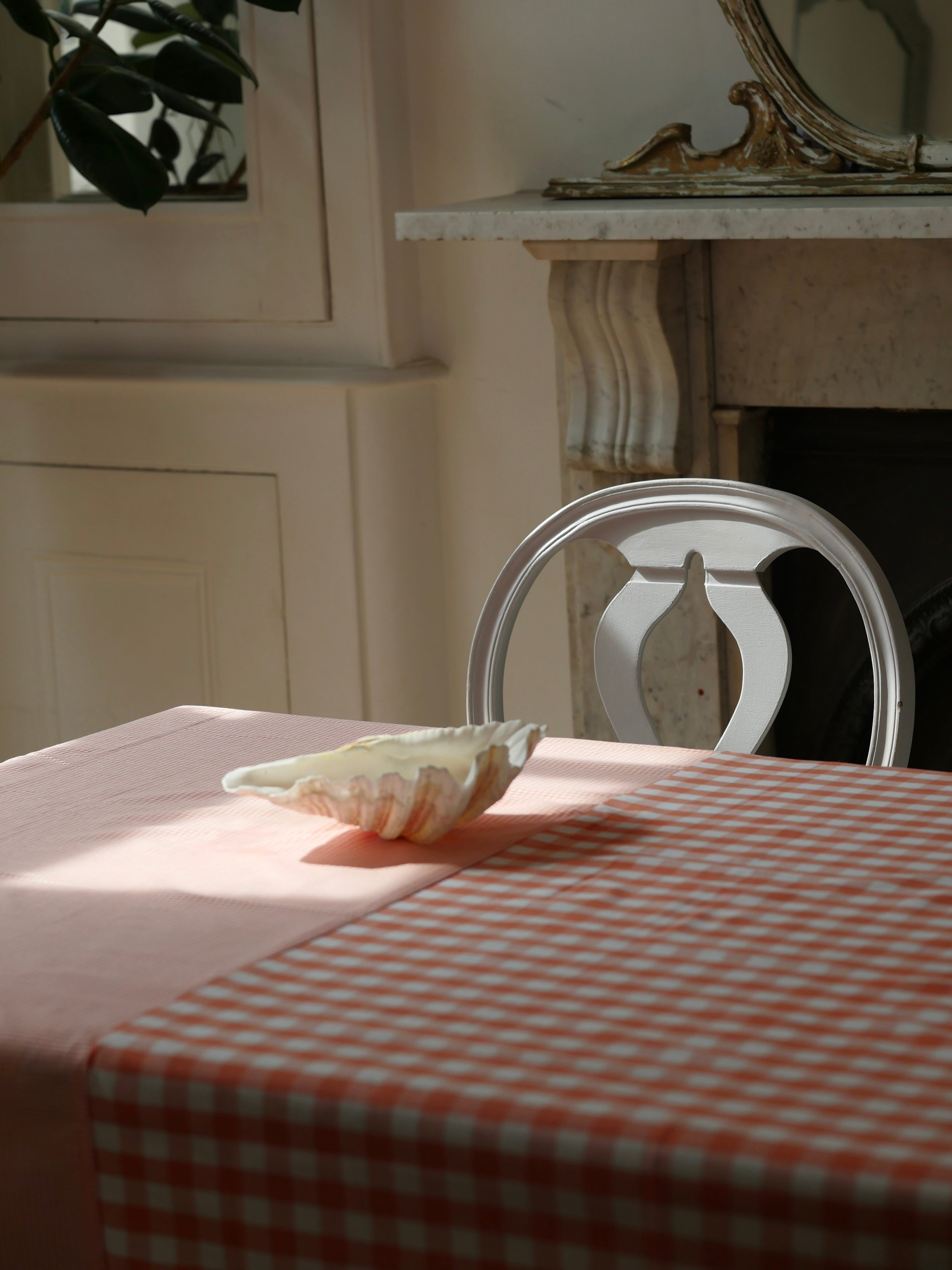 Patchwork Vichy Gingham Tablecloth - Orange