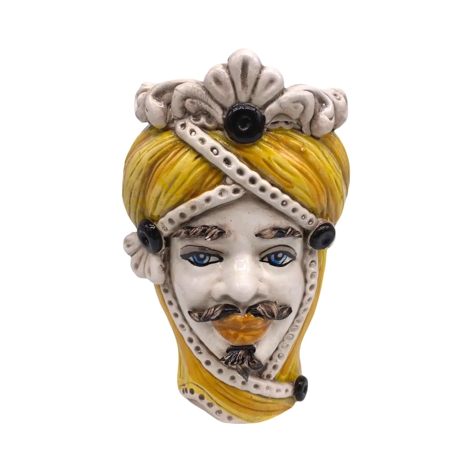 Sicilian Vase Head - Small Yellow Male