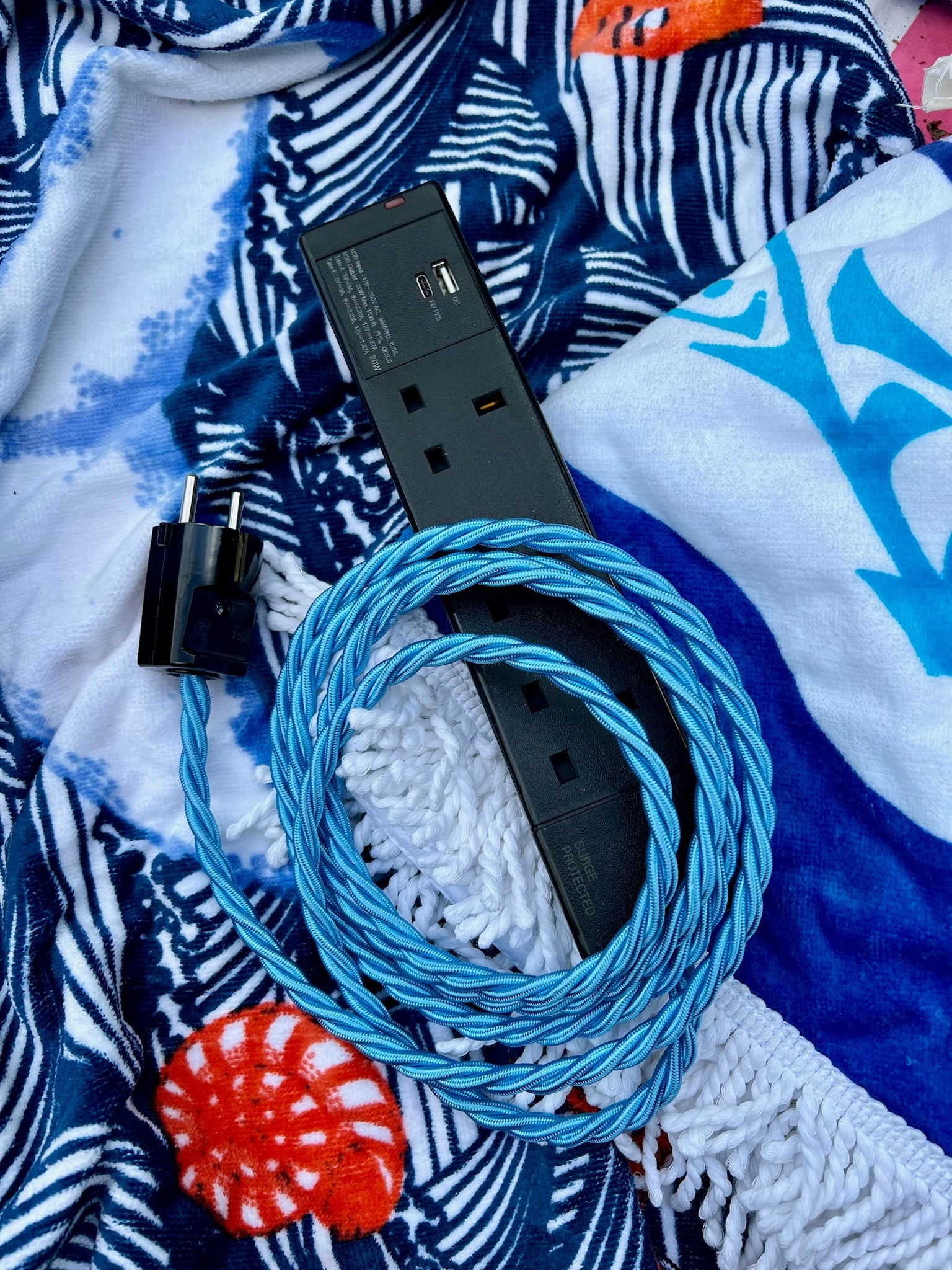 EU Travel Adaptor in Black USB 3 Sockets