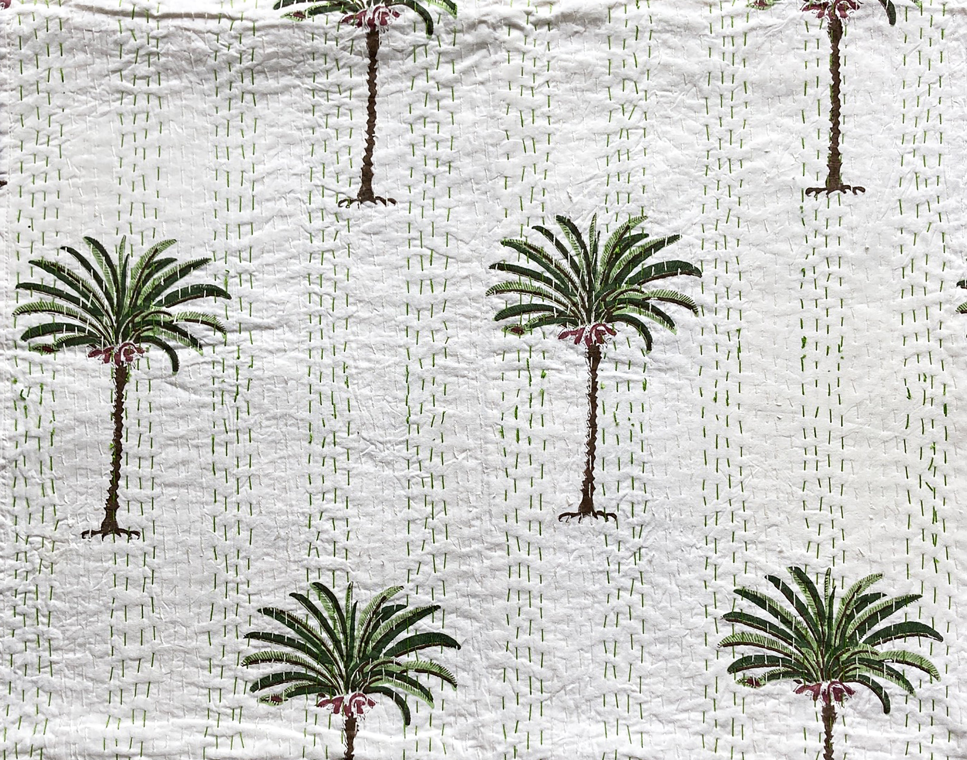 Palm Tree Kantha Throw