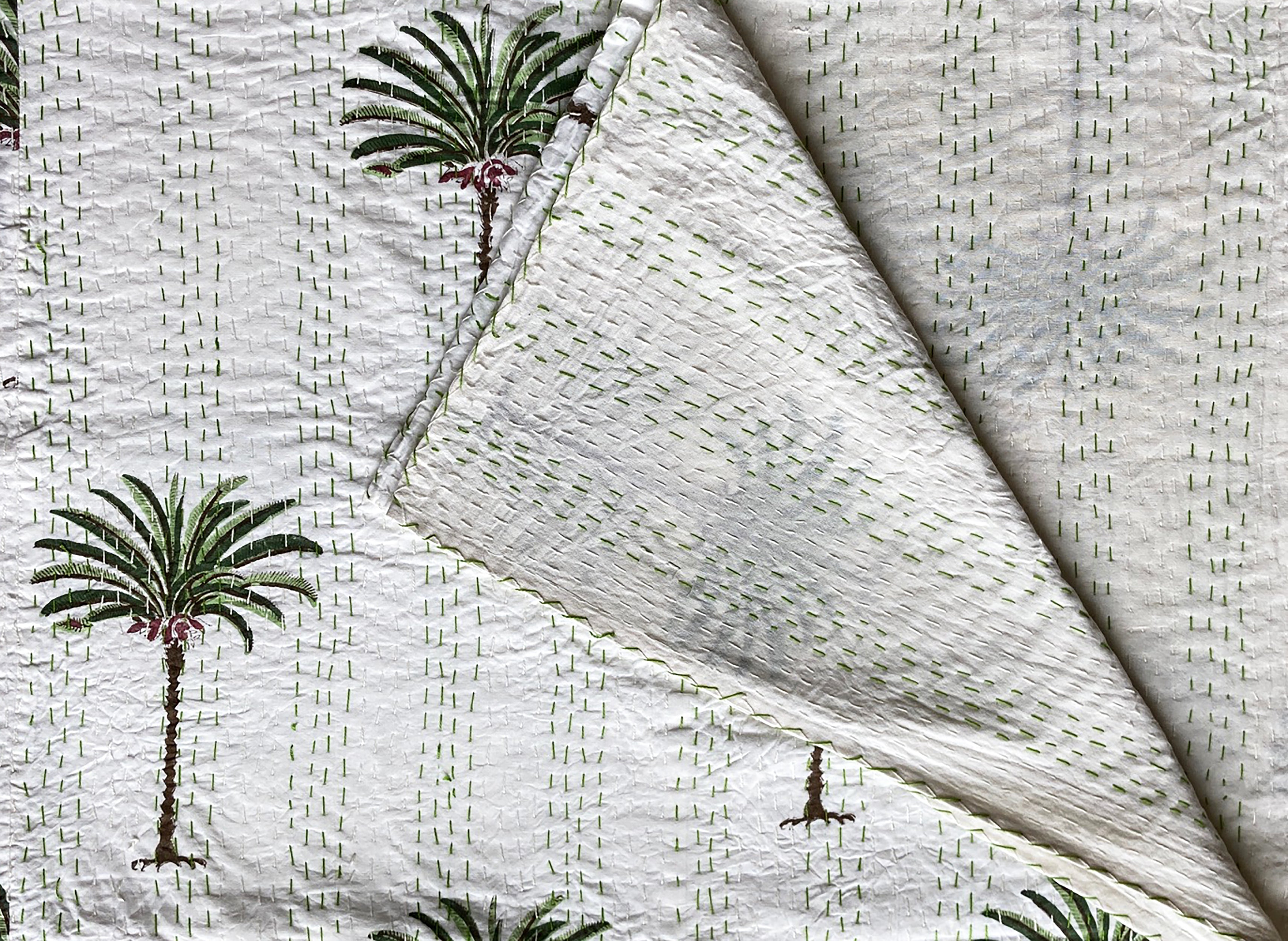 Palm Tree Kantha Throw