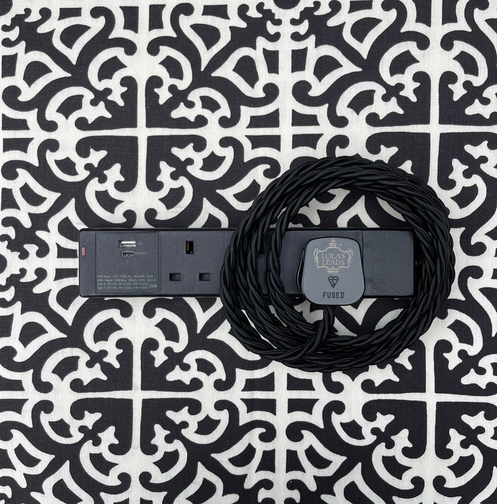 USB A+C Black 3 Gang - Lola&