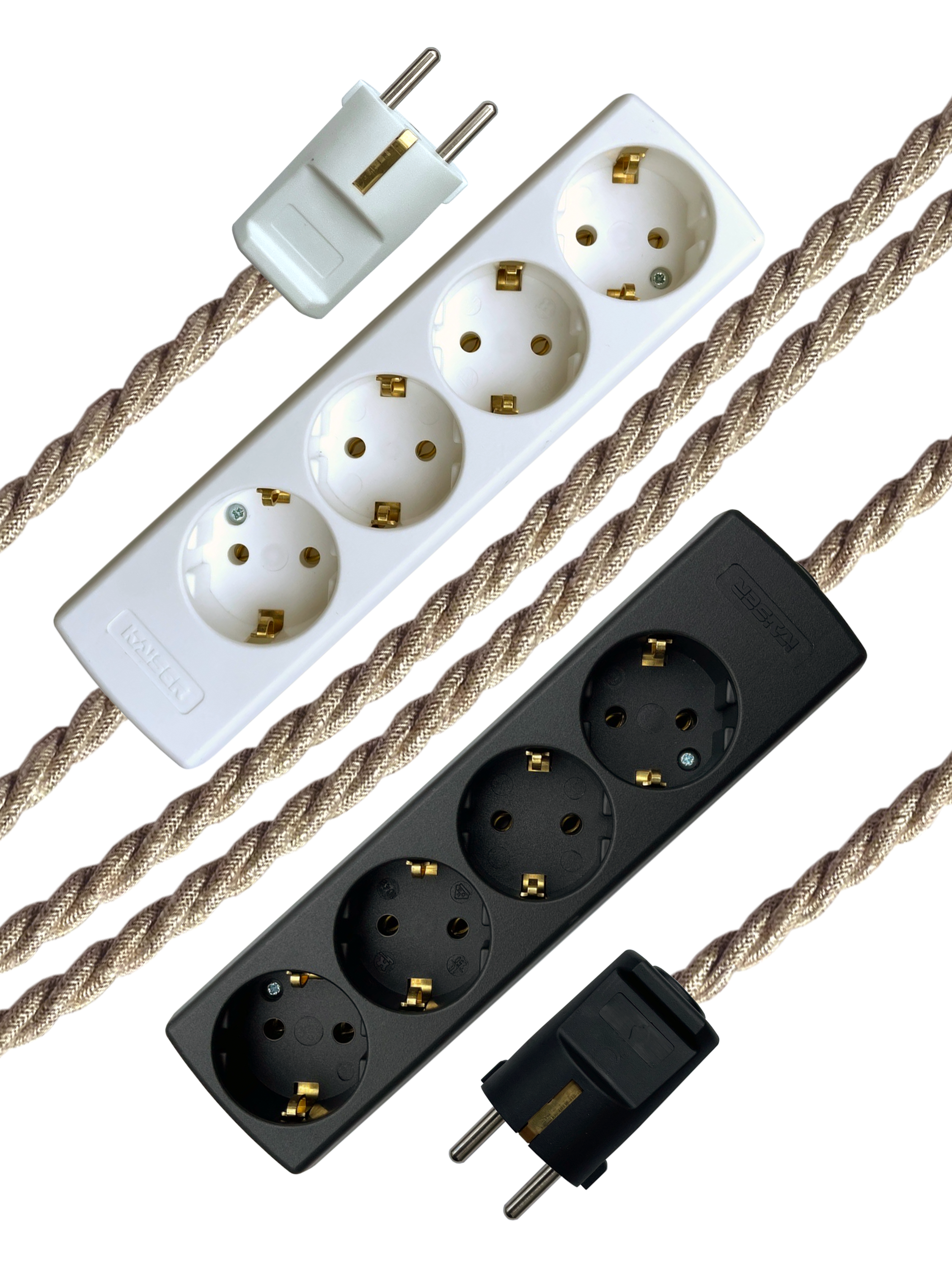 Oatmeal Linen - Lola's Leads EU Fabric Extension Cable