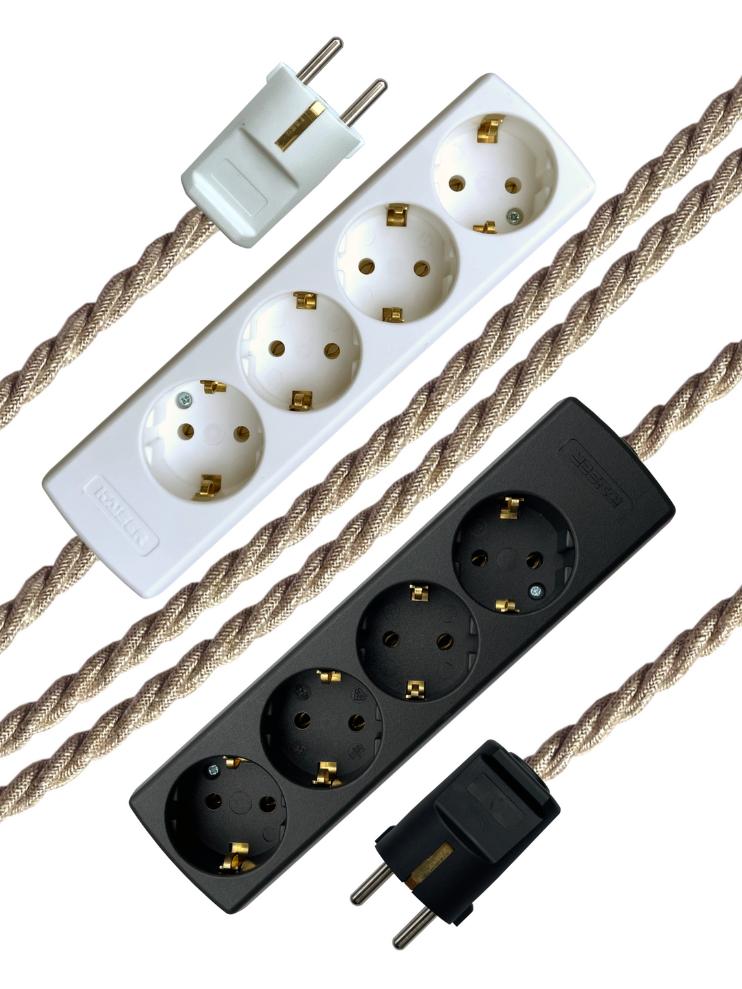 Oatmeal Linen - Lola's Leads EU Fabric Extension Cable