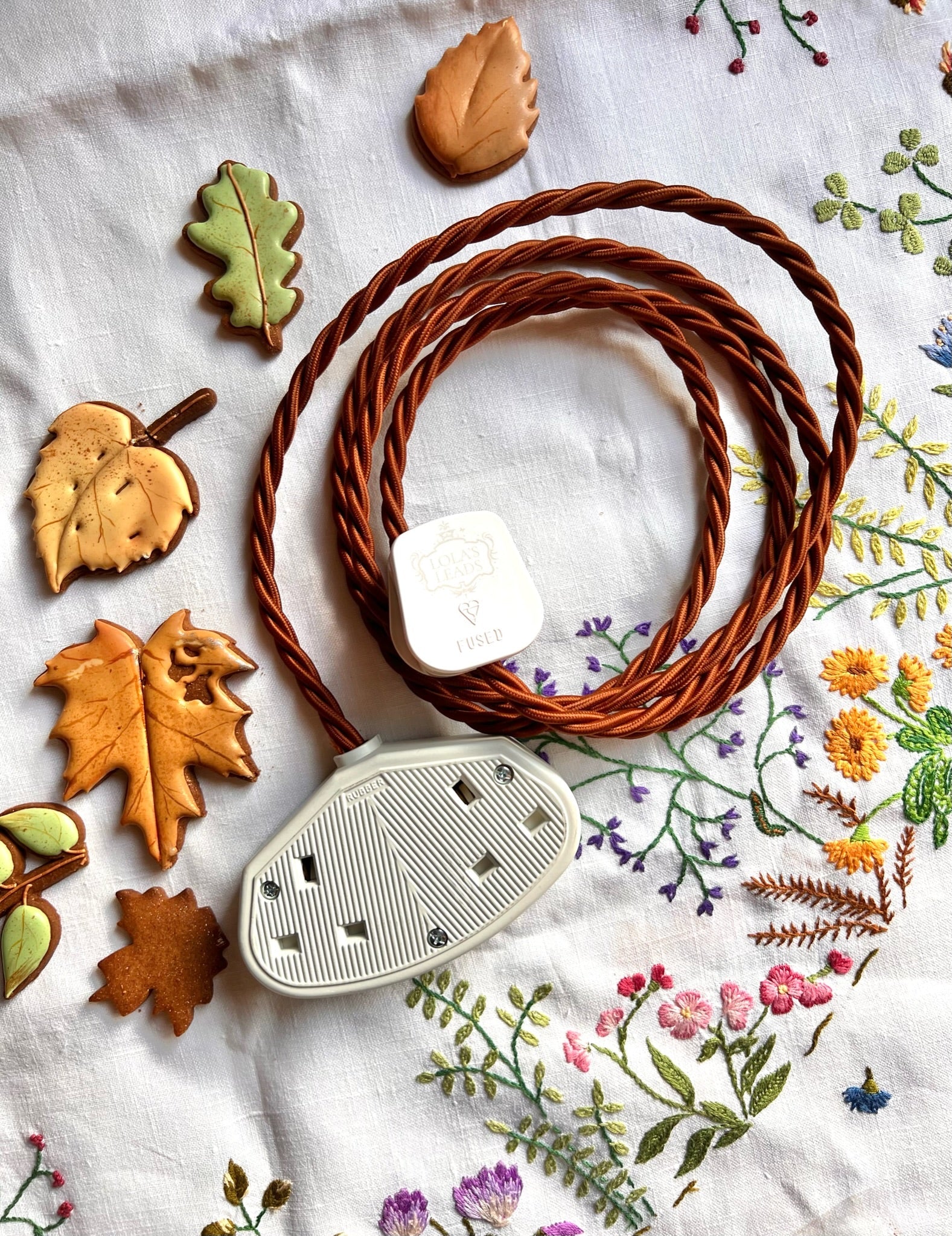 Cinnamon - Lola's Leads Fabric Extension Cable