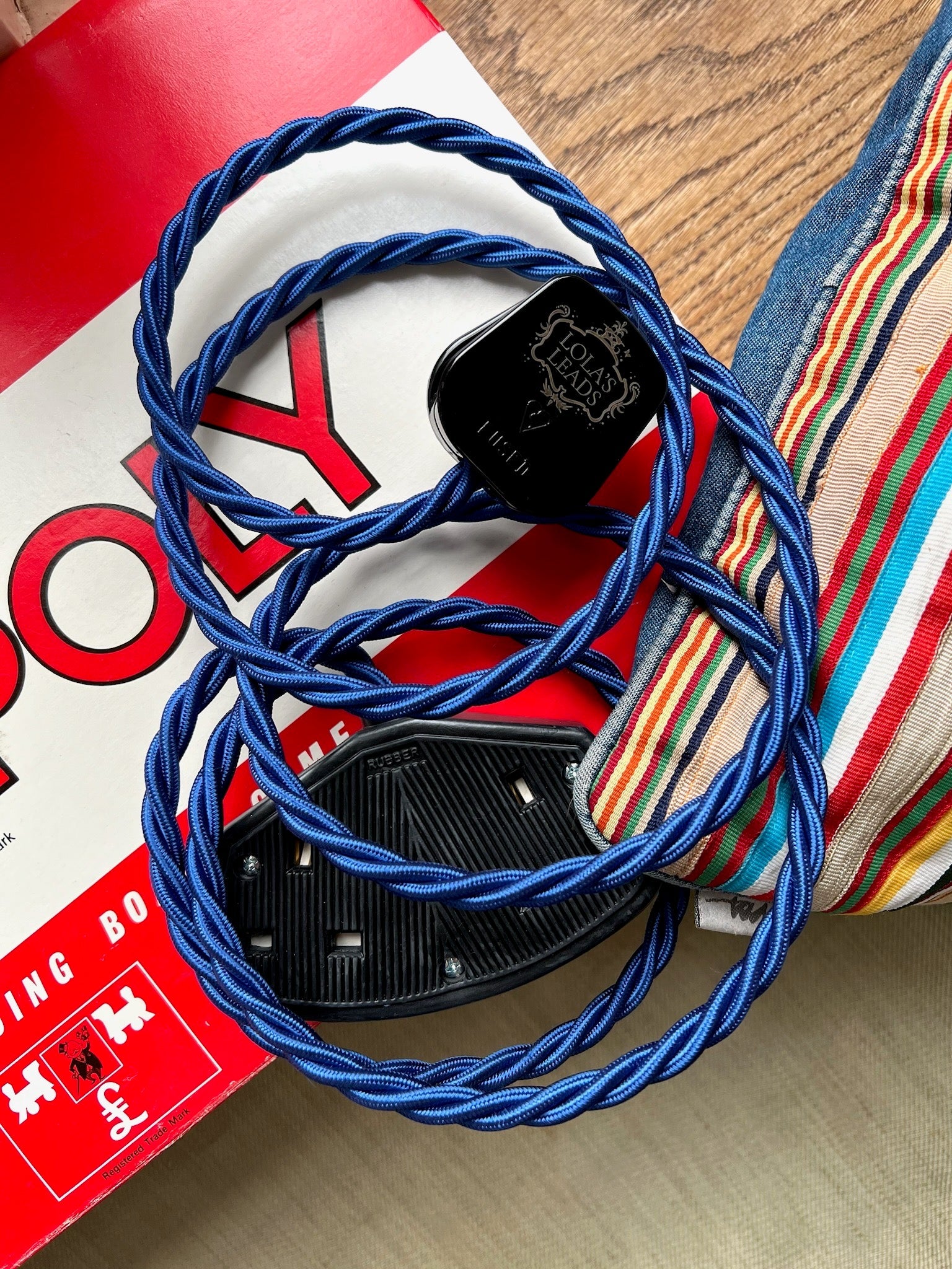 Cobalt - Lola's Leads Fabric Extension Cable