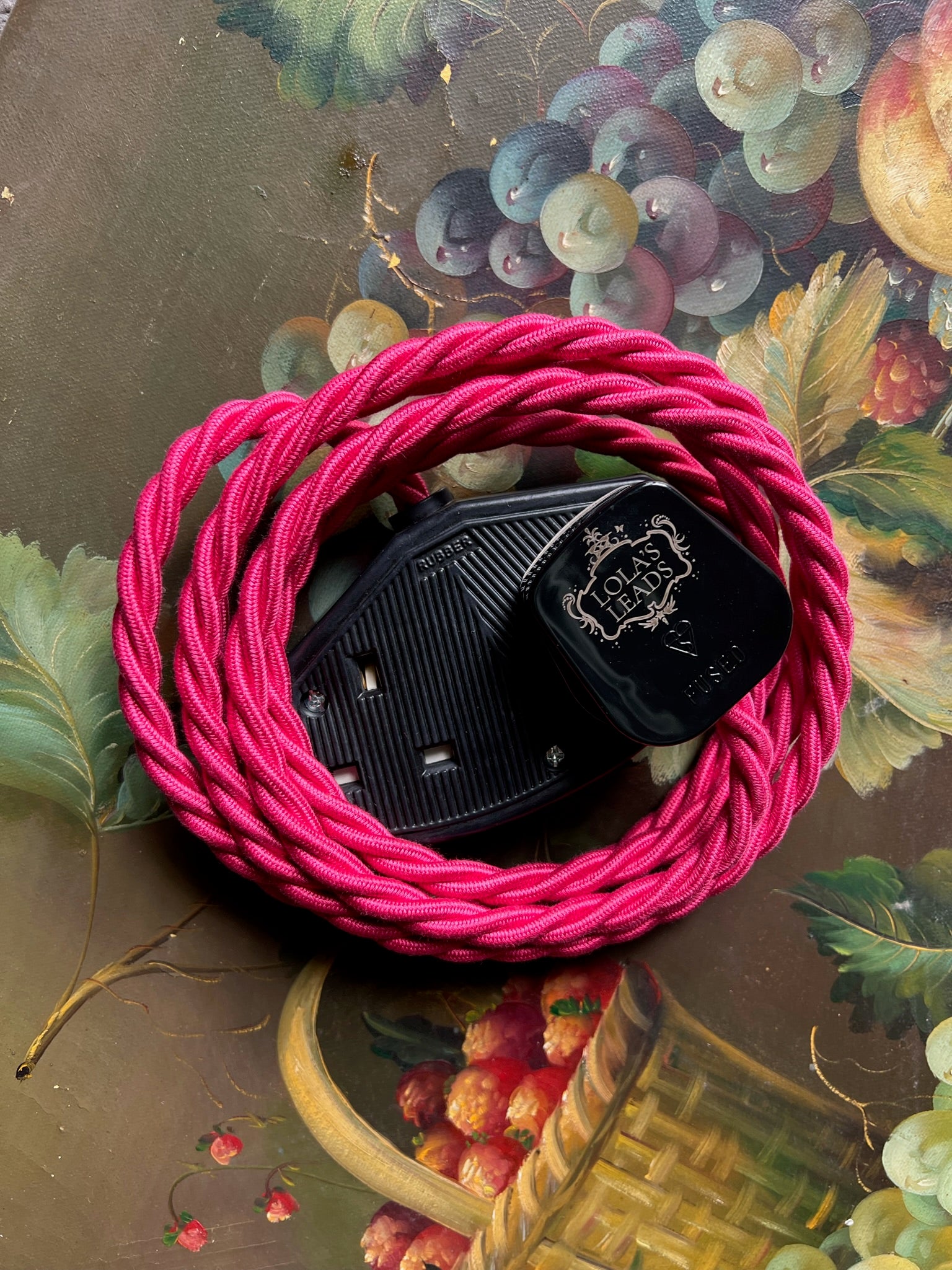 Lola's Leads - Raspberry + Black Pink Extension Cable