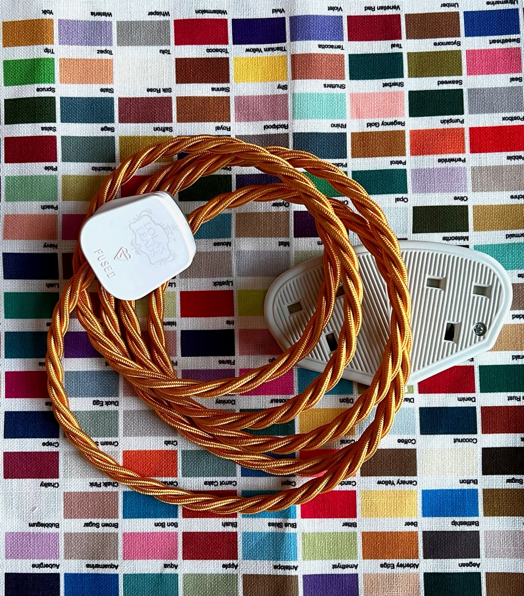 Turmeric - Lola's Leads Fabric Extension Cable