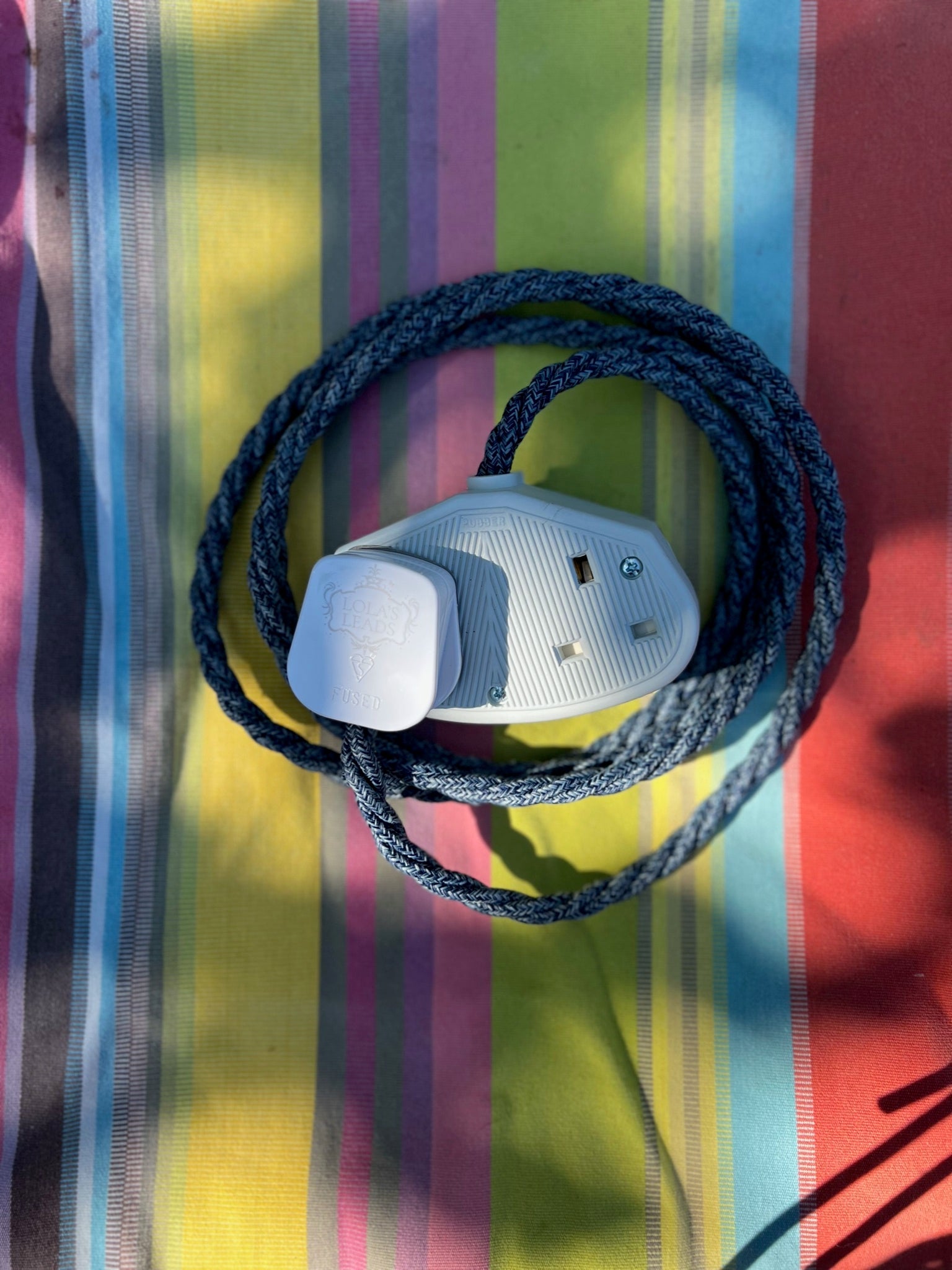 Denim - Lola's Leads Fabric Extension Cable