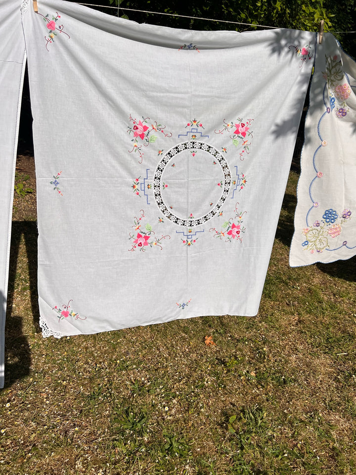 Lace Rose - Embroidered Tablecloth