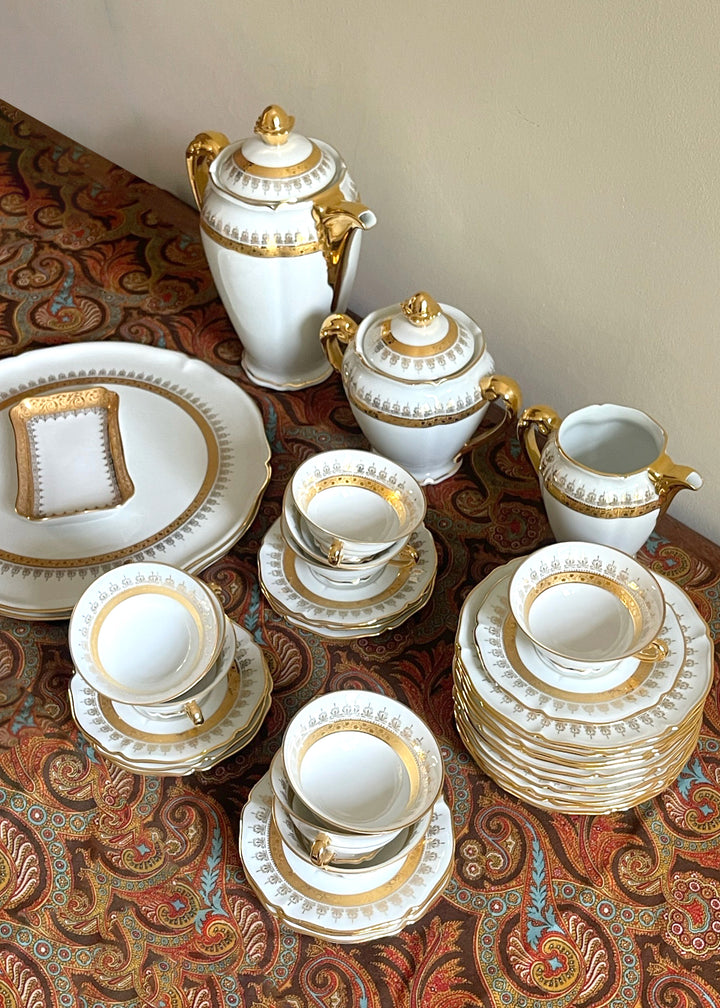 Limoges B.R France Golden Tea Service