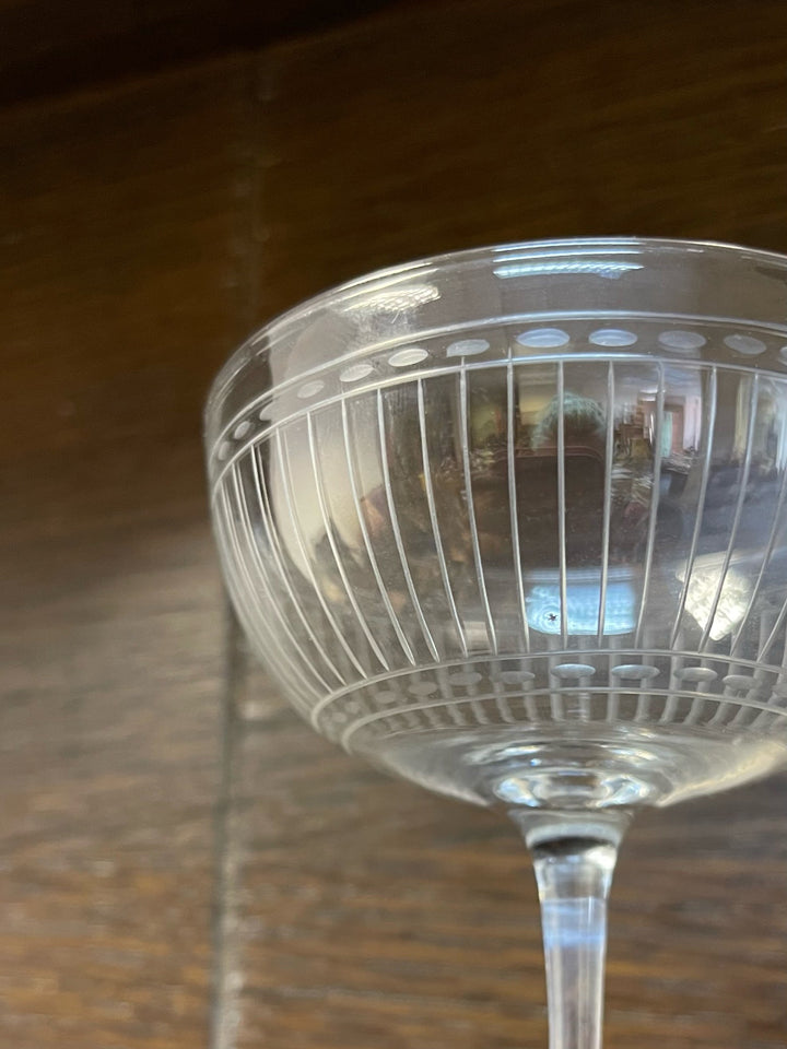 Mixed Set of Eight Crystal Champagne Coupes