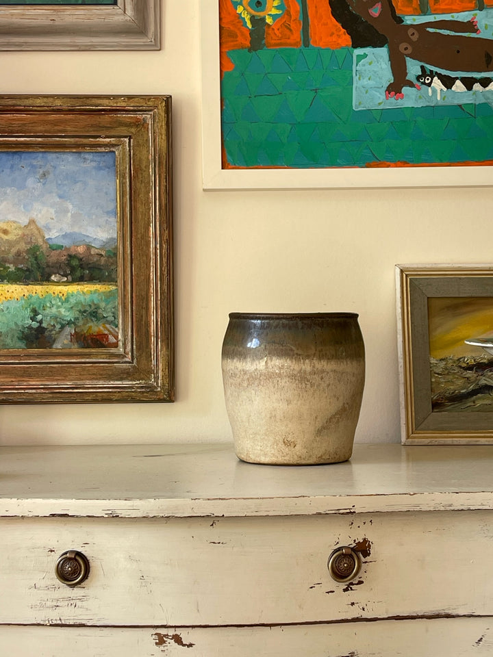 Ombre Green Glazed Jar