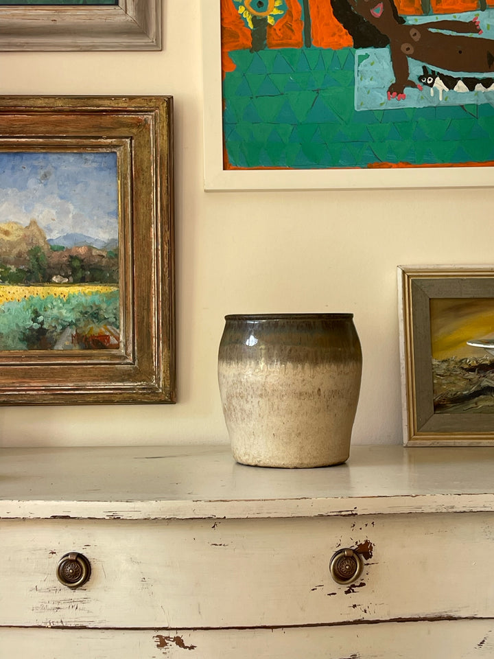 Ombre Green Glazed Jar