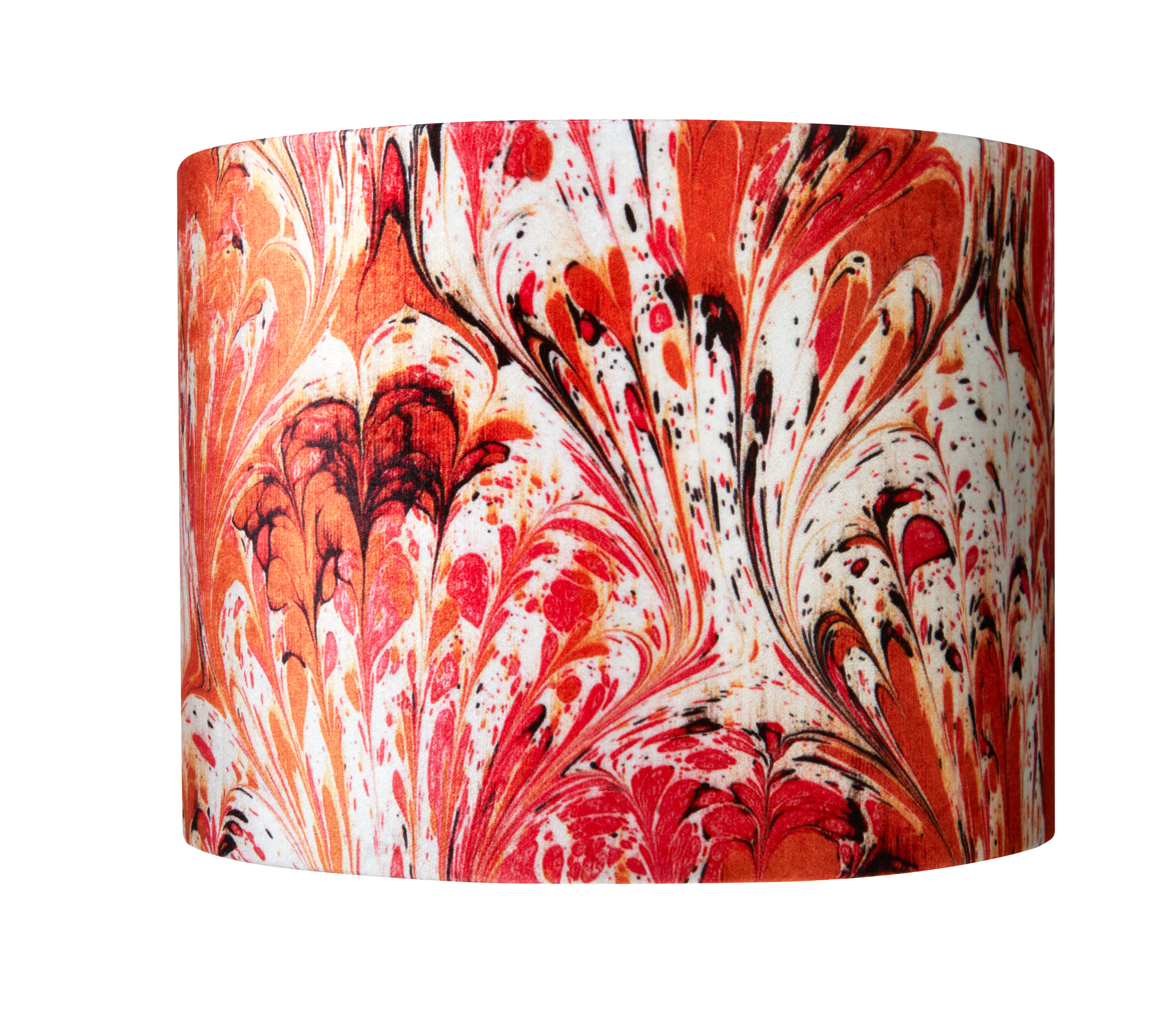 Orange feathered velvet Lampshade