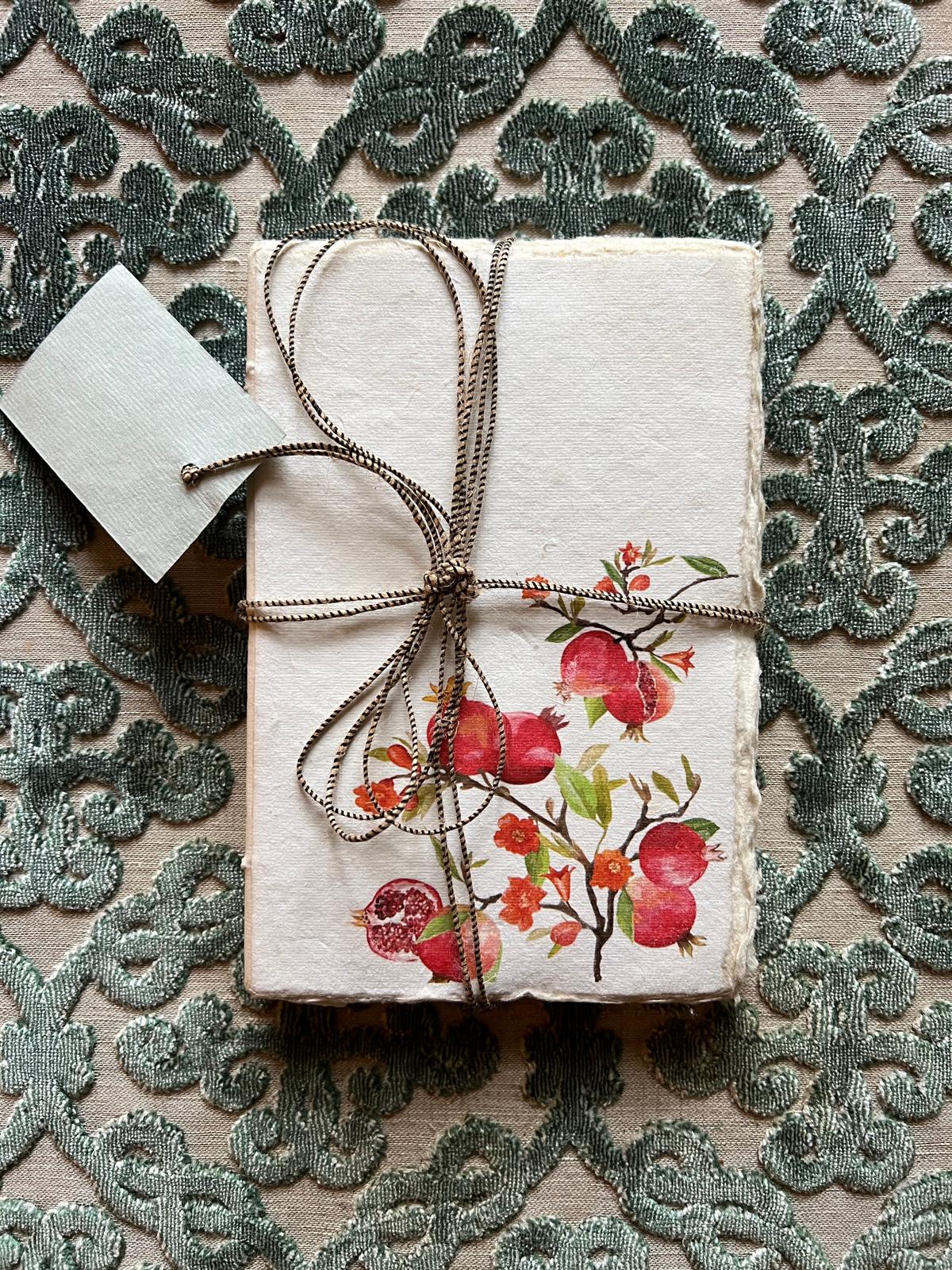 Pomegranate Pattern Parchment Paper Notebook