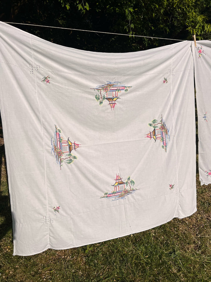 Pagoda - Embroidered Tablecloth