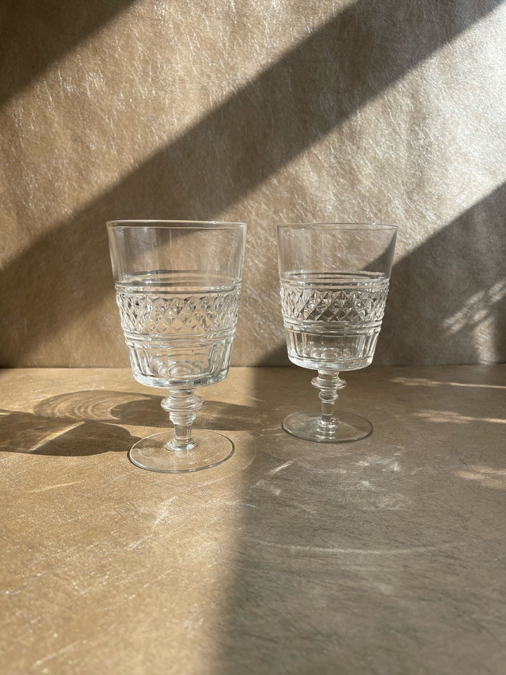 Pair of Crystal Pressed Rummers