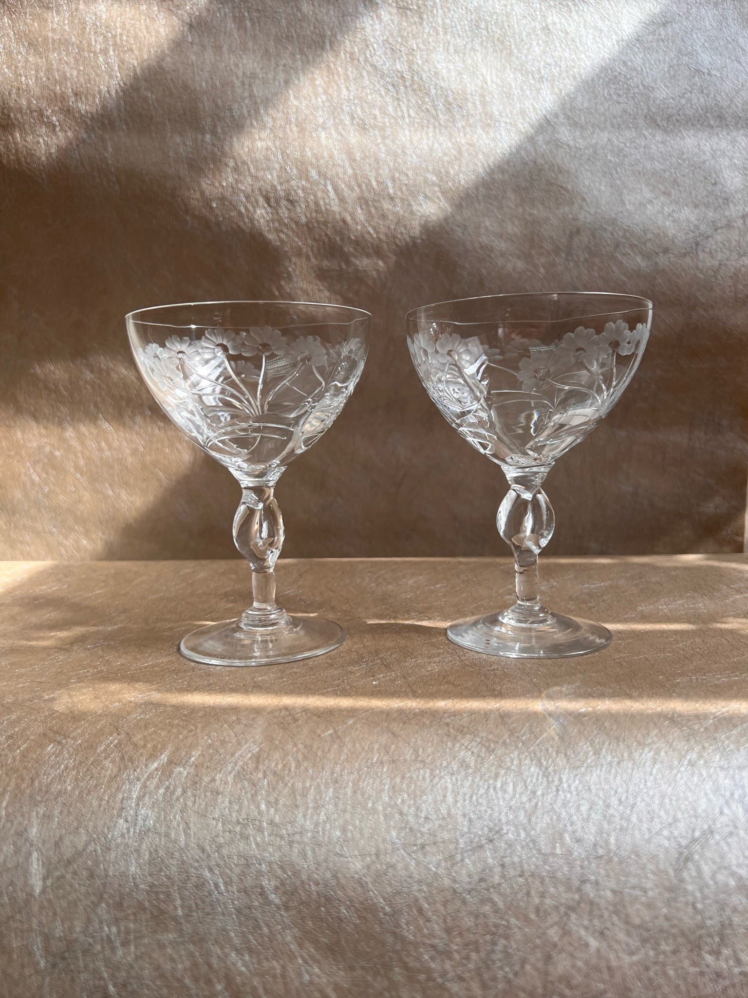 Pair of Royal Brierley Floral Coupes