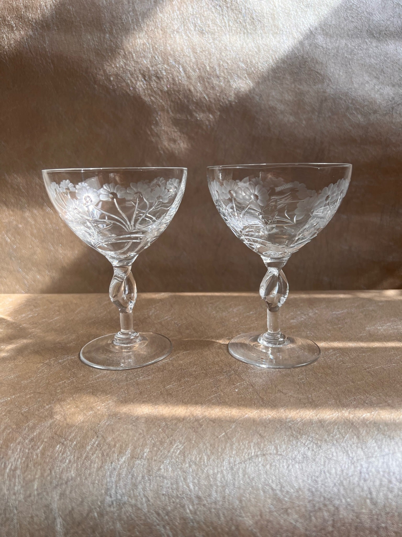 Pair of Royal Brierley Floral Coupes