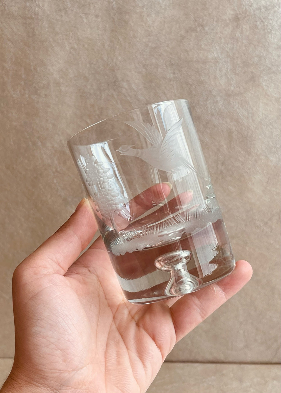 Pheasant Etched Whiskey Tumbler